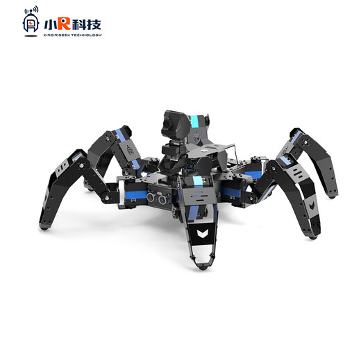 
Little R Six-legged Bionic Robot Spider Raspberry Pi 5 Deep Learning Programming Competition WiFi Video AI Intelligent Vision OpenCV Voice Control 4B Black (Finished Product Shipping) Raspberry Pi 4B8G Development Board