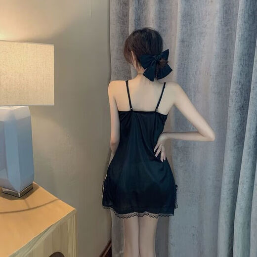 七彩诱惑情趣内衣性感情趣睡裙性感吊带睡衣套装 黑色 702 均码