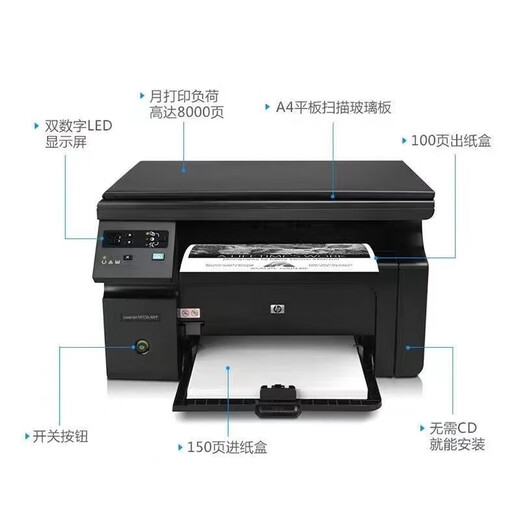 惠普（HP）全新HPM1136黑白激光打印机多功能一体家用办公打印复印扫描A4 全新HPM1136【含一个加粉硒鼓】 标配