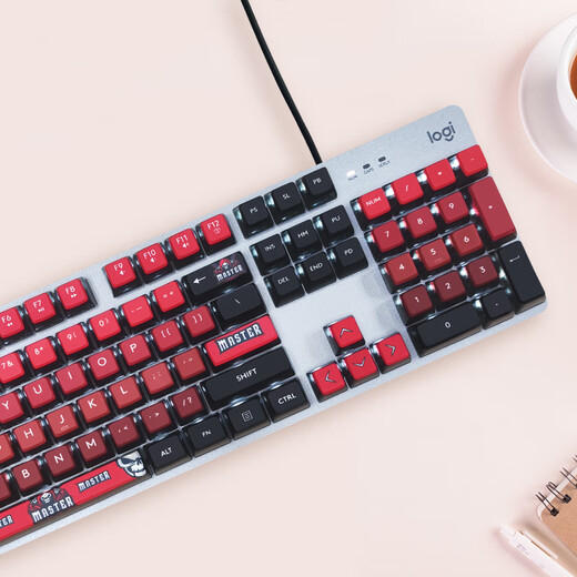罗技（Logitech） K845机械键盘 有线键盘办公全尺寸键盘 电竞游戏发光键盘 吃鸡键盘 diy键帽 情人节礼物 K845【Master】-茶轴