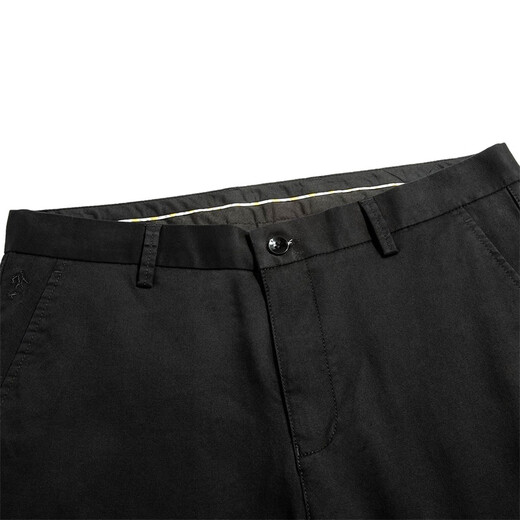 Tanzen mit dem Wolf [Baumwollfunktion bequem] Casual Pendler Mid-T-T-T-Mid-T-T-T-Mid-Waist Dehnung bequeme vielseitige Männerhosen 001 Black 31