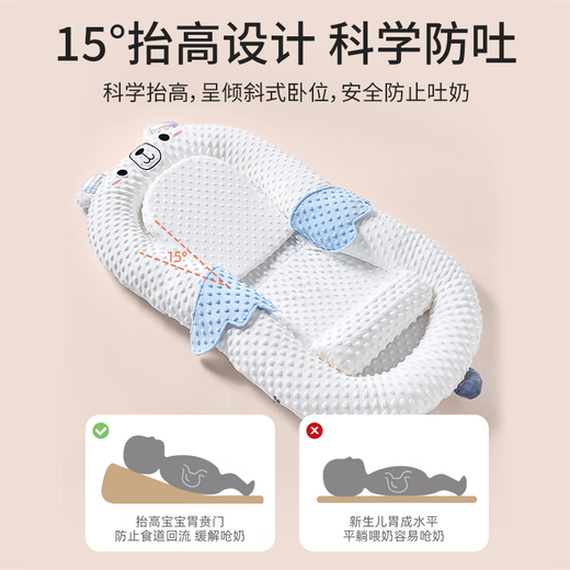Benmai Bed-in-Bed Baby Newborn Sleeping Nest Multifunctional Bed for Sleeping Magic Sleeping Pad Upgraded Cute Bear Bed + Slope Pad + Leg Rest