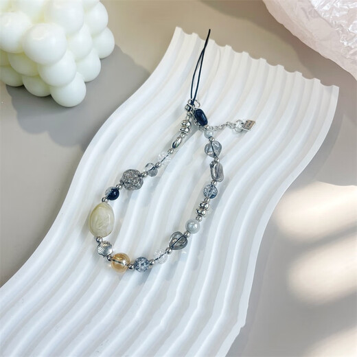 Beiyipin mobile phone lanyard mobile phone chain gray star mobile phone lanyard wrist chain short sweet and cool girl beaded chain mobile phone case trend ins internet celebrity style bracelet