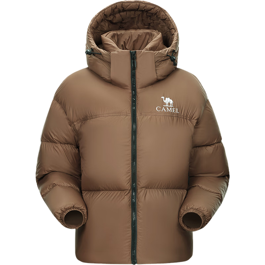Camel 660 High-Coat Down-Jacke für Frauen kurz verdickte winddichte Kapuze-Brot-Down-Jacke für Frauen 724CA6B601B, Trockenbraun, Frauen M.