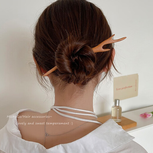 Landianpan handmade peach wood hairpin, ancient style hairpin, Chinese style ethnic style hairpin, gift for girlfriend, peachwood hairpin, Yilu has you