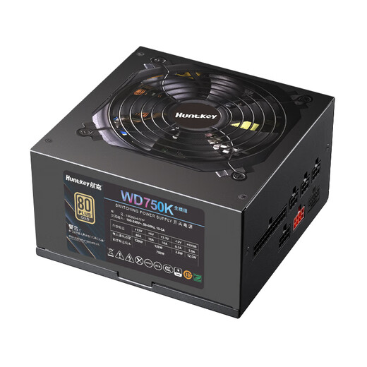 Huntkey WD750K Vollmodul Goldmedaille 750W Computer Netzteil (80plus Goldmedaille/Einzelkanal 60A/Vollspannung/LLC+SR+DC-DC/Intelligent Temperaturregelung)