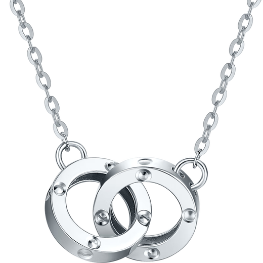 Saturday Fu PT950 platinum necklace double ring necklace B068411 about 3.07g 40+5cm birthday gift