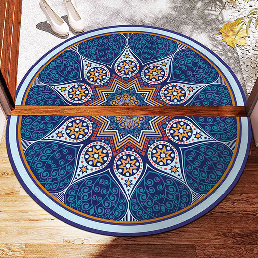 Ruiba halbrunde Türmatten und Fußmatten im europäischen Stil für den Ein- und Ausgang, rutschfeste Schlafzimmertür-Fußmatten für das Arbeitszimmer, Foyermatten, Eingangshalle im europäischen Stil, Halbkreis-01 Paar 45 * 90 cm Halbkreis