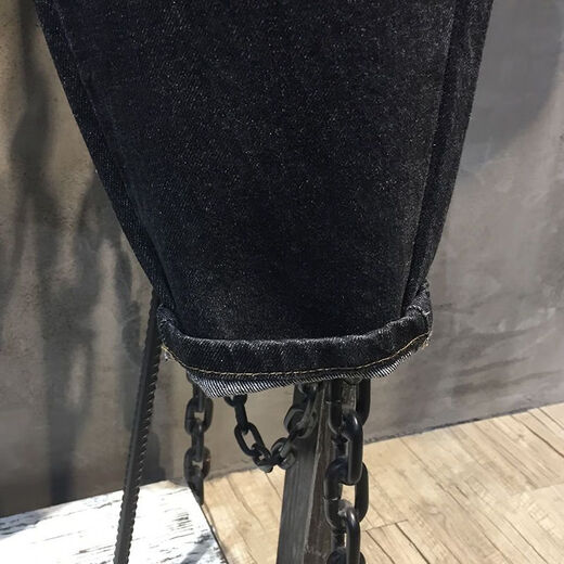 ZMEX牛仔裤男士新款宽松潮流百搭哈伦小脚裤子男九分萝卜裤男 K304  浅蓝色 L