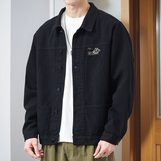 Vancl (Vancl) [Empfohlen von Lei Jun] Jacke für Herren Frühling und Herbst 2024 Neues Hemd Revers Herbst Herren Work Jacket Frühherbst-Kleid Top [Aktualisierte Version] K12806 Black 3xl [vorgeschlagen 155-168jin [Jin Equals Equals]]