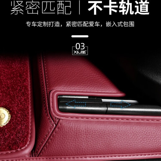 喜庐适用保时捷25/24新款卡宴逐梦版Macan911帕拉梅拉718全包汽车脚垫 法拉皮+绒毯（双层）—巴利克红