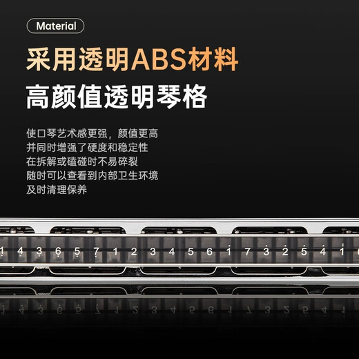 东方鼎（EAST TOP）24孔复音口琴学生C调成人练习初学者口琴演奏专业T2403S 2.0