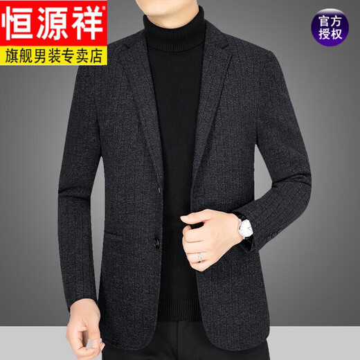 Hengyuanxiang wool wool suit jacket for men 2025 new middle-aged men's casual casual daddy casual suit versatile new product gray 180/XL