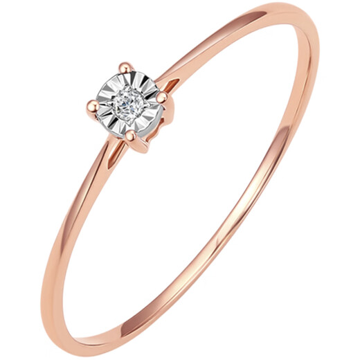 Saturday Fortune 18k gold met diamond ring for women, simple four-claw W0210378 No. 13, birthday gift, New Year gift