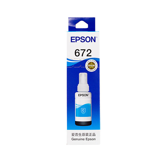 EPSON 672 Original Ink Patrone Tinte (anwendbar für: L101/L201/L363/L351/L565/L455/L130/L310/L360/L380/L1300) T6722 Cyan Dye Tinte