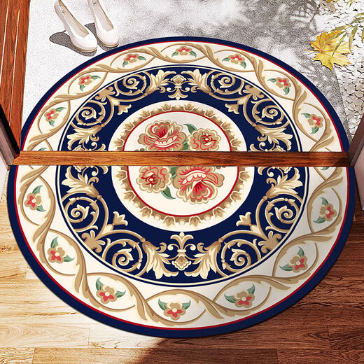 Ruiba halbrunde Türmatten und Fußmatten im europäischen Stil für den Ein- und Ausgang, rutschfeste Schlafzimmertür-Fußmatten für das Arbeitszimmer, Foyermatten, Eingangshalle im europäischen Stil, Halbkreis-01 Paar 45 * 90 cm Halbkreis