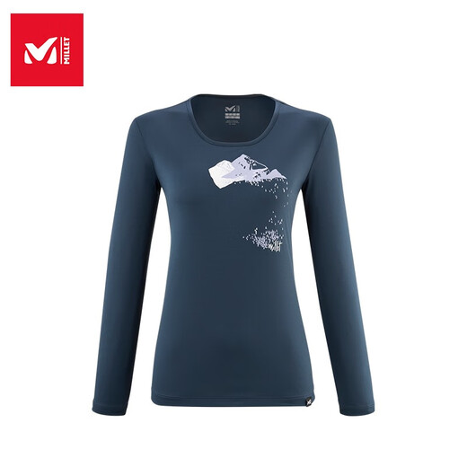 MILLET MILLET spring new outdoor sports long-sleeved women's round neck breathable stretch T-shirt quick-drying MIV9756 sapphire blue-7317 XS