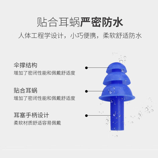 Lekaiqi Swimming Waterproof Earplugs and Nose Clips for Men and Women Equipment to Prevent Water Ingress (Random Color)