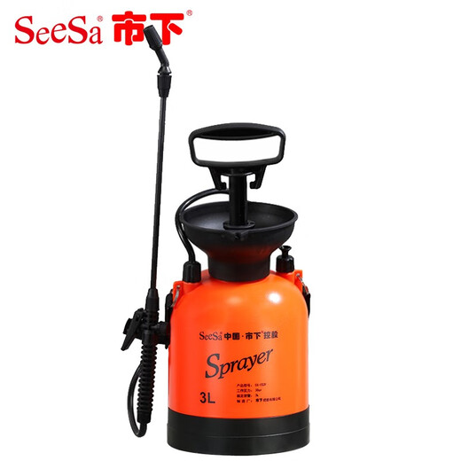 Shixia (seesa) Shixia brand watering kettle, gardening watering kettle, watering flower, pesticide sprayer, agricultural manual air pressure sprayer 3L with fiberglass pole