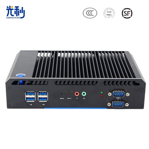 光秒嵌入式工控主机双千兆全封闭4K无风扇工业电脑防尘防震抗干扰车载电脑机器视觉PC耐高低温4COM口 全封闭无风扇工控机酷睿I7-5500U 16G/256G SSD WIFI