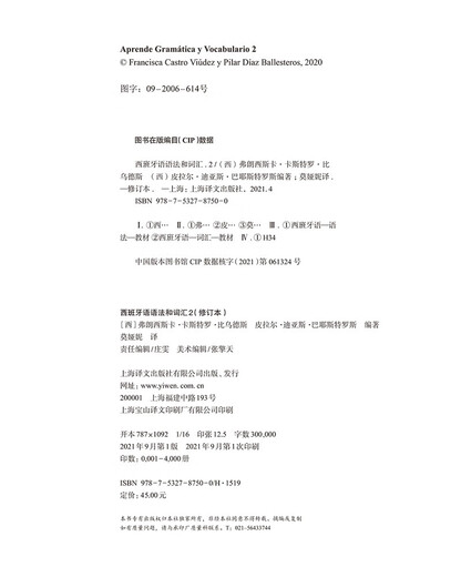 Spanische Grammatik und Wortschatz 2 (überarbeitete Ausgabe)