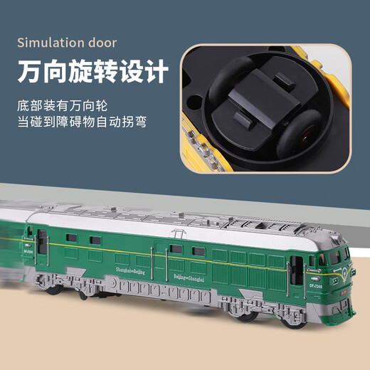 Das simulierte Green Train Toys Universal Fuxing Model Baby Trägheit Sound und leichter Kinderauto 1-2 Boy 3-4 Blue Zug (Tür kann geöffnet werden + Klang und Lichtträte)