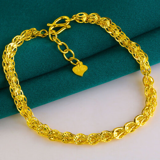 Liu Dawen Schmuck Gold Armband Frauen 9999 Fuß Goldarmband Reales Gold Armband Phoenix Schwanzkette reines Goldpaar Frau Presse Grade 7.15-7,4 g (einschließlich Arbeitskosten 25)
