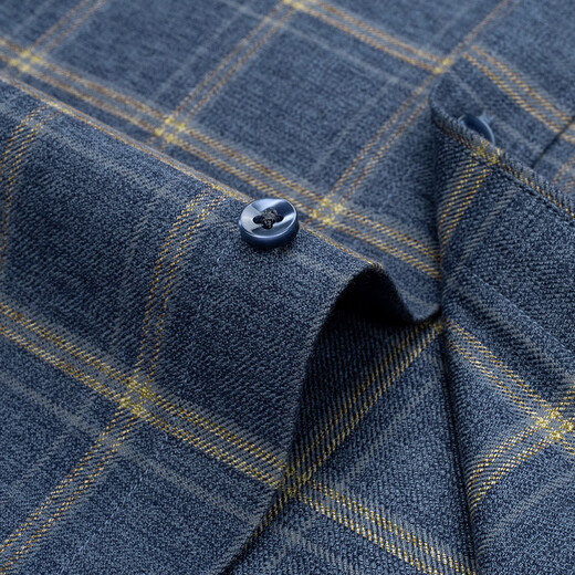 Shanshan (FIRS) pure cotton brushed shirt middle-aged dad wear business casual cotton plaid shirt for men coffee plaid 40