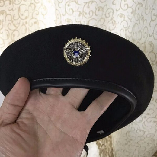 Teqima hat Korean version beret size male and female painter hat stage badge fashion hat black hat + metal horse M 57-59cm