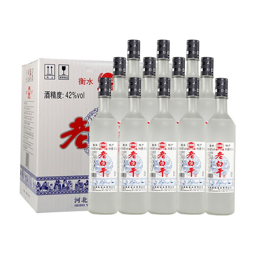 Yanzhao Fenghengshui specialty Laobaidian wine 42 degrees 52 degrees matte white wine 12 bottles whole box pure grain strong aroma ration wine 52 degrees 500mL 12 bottles whole box pure grain brewing
