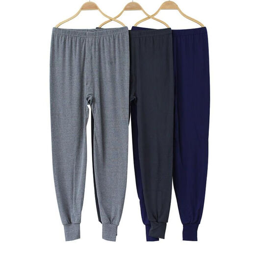 Zhixia Men's Autumn Pants Men's Middle-aged and Elderly Warm Pants Men's Loose Large Size Plus Thin Single-piece Underpants Men's Line Pants Leggings Without - Velvet Style - 1 Pack Suitable for Weight [100-130Jin [Jin is equal to 0.5 kg]]