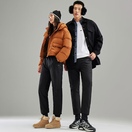 Langsha 90 white duck down down pants women's new high-waisted slimming plus velvet thickening windproof leggings minus 40 degrees cold-proof cotton pants 90 duck down black gold model cold resistance minus 30 XL suitable for 120-140 Jin Jin equals 0.5 kg