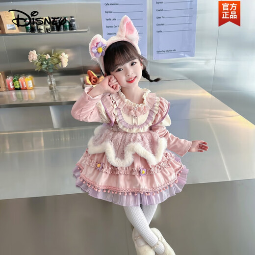 迪士尼（Disney）女童玲娜贝儿连衣裙子衣服公主裙生日宴狐狸尾巴小儿童洛丽塔长袖 6622短1袖裙子+头饰+裙撑+包包+尾巴 140 (身高130-140cm年龄10-11岁)