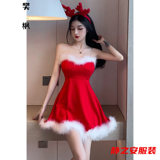 
Mafixuan Christmas clothes for women retro and fashionable Christmas atmosphere New Year beautiful girl dress Internet celebrity Christmas hanging Christmas jacket 9742 S (recommended 80-90Jin [Jin equals 0.5 kg])