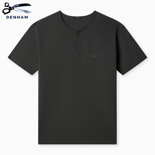 DENHAM new city light outdoor French sports white grey retro Henry neck scissors short-sleeved T-shirt men white L