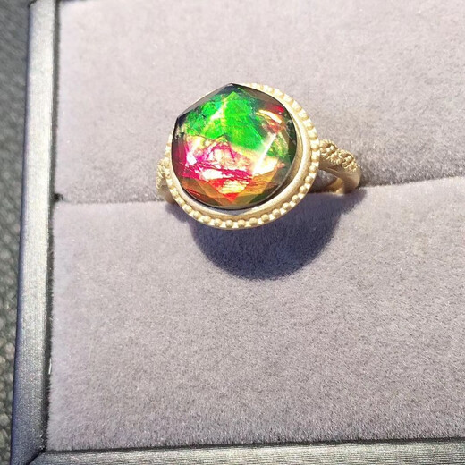 Sizan Canadian new natural crystal/semi-precious stone ammonite David satellite ring picture color