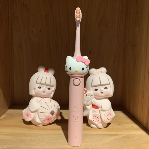 Yimi Electric Toothbrush Soft-bristled Small Head Women's Special Adult Portable Ultrasonic Toothbrush as a Practical Birthday Gift for My Girlfriend Hello Kitty Adult Model 1 Brush Head Included