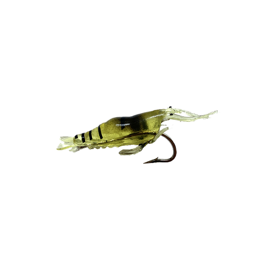 Glow-in-the-dark simulated soft bait with hook, soft shrimp, soft worm lure, fake bait, bionic fish bait, cocked mouth, white striped bass 4cm, fake shrimp, small grass shrimp, 4 pack - 1 of each color
