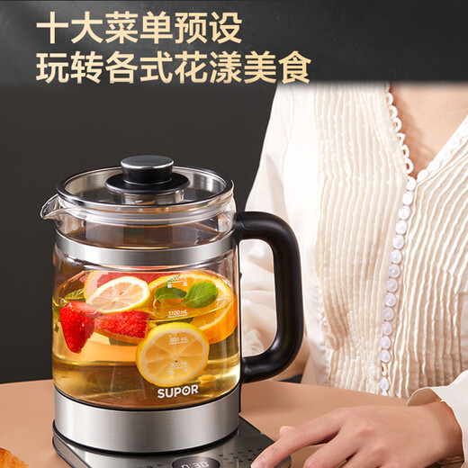 SUPOR health kettle with filter 1.5L large capacity tea maker electric kettle 316L stainless steel office household insulated glass teapot thermostatic kettle electric kettle 1.5L 316L stainless steel filter + heating plate 1.5L