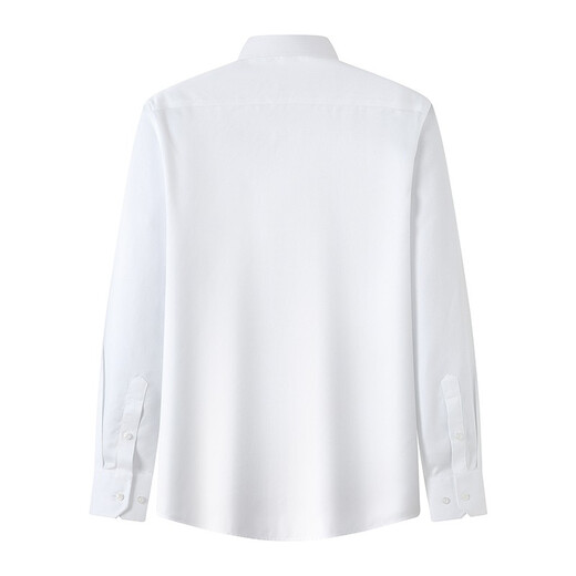 Vancl Eslite Camisa de manga larga para hombres Negocios para hombres sin hierro Formal de algodón 80 Jacquard Strip Camisa Blanca 41