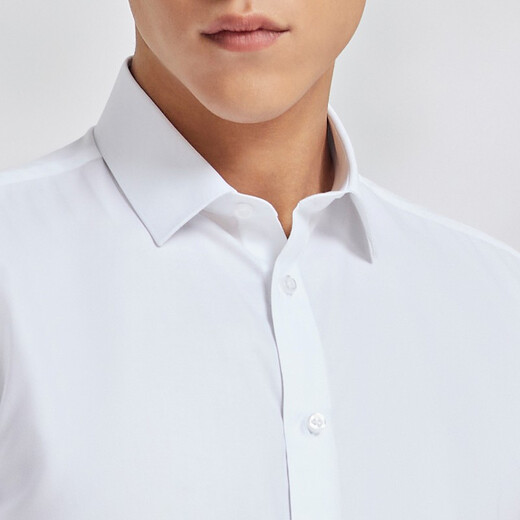 Chemise du PDG du printemps et du coton d'été pour hommes, un repassage gratuit en coton et pas facile à plisser de la chemise à manches à manches courtes de chemise professionnelle classique décontractée blanc 39