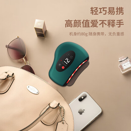 Bianstone gua sha board to clear meridians, electric gua sha instrument, rechargeable, smart facial lifting, shaving and beauty instrument, plastic base model, free 1 bottle of essential oil - ivory white