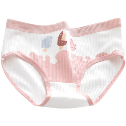 Kommandant Bear Pure Cotton Unterwäsche für Frauen Japaner gedruckter Baumwollschritt atmungsaktiven süßen und niedlichen Student Mid-T-Waist Slip Sommer Dünner Japanisch 9214 Paket 4 m