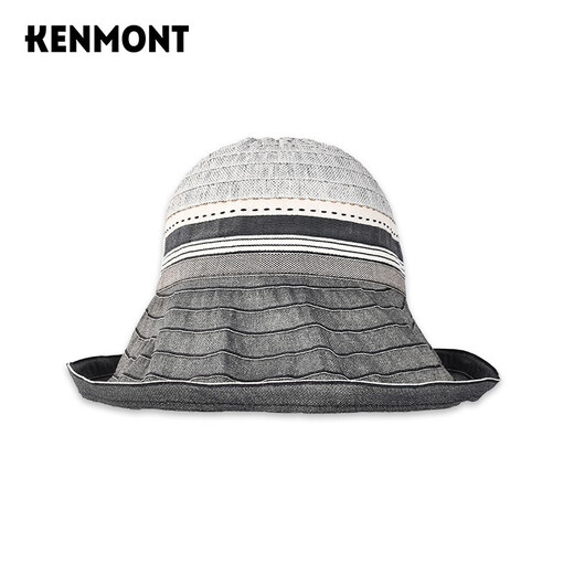卡蒙（Kenmont）薄款大檐遮阳防晒渔夫帽女夏防紫外线可折叠盆帽盘边帽km-3740