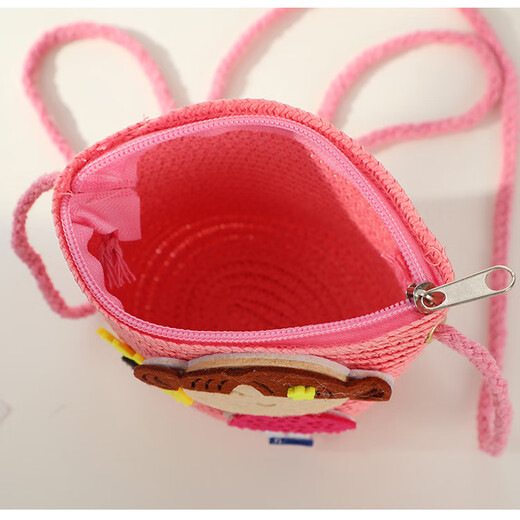 Shengxi'an bolsas para niños de verano para mujeres lindas bolsas de cuerpo cruzado bolsas de paja marinas bolsas tejidas nuevas solas flower niña paja tejida de paja niña de flores [concha rosa de agua]
