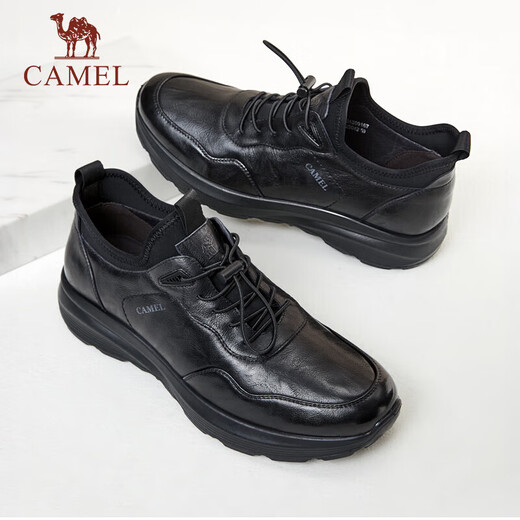 Camel (CAMEL) men's quick-wear leather business casual sports leather shoes G14A220724 black 43