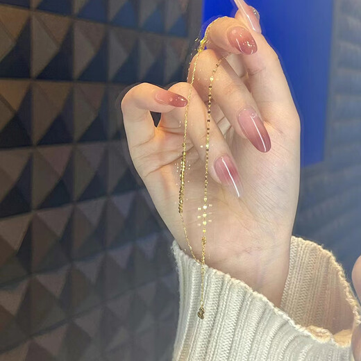 Shengli Aurora Gold Bead Bracelet for Women 18k Gold Double Layer Light Luxurious High-end Design Broken Gold Stacked Versatile Bracelet Trendy Gold