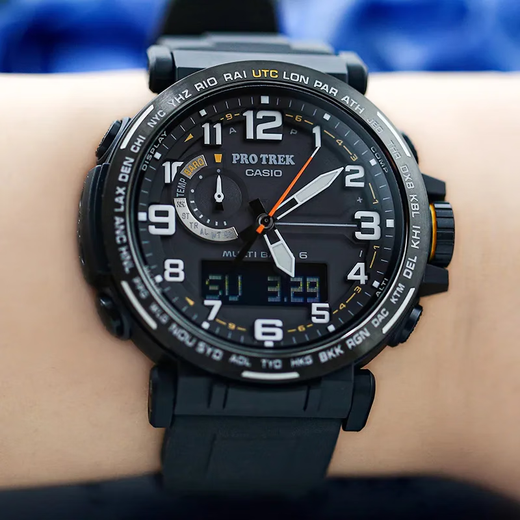 卡西欧（CASIO）PRW-6600YB-3/6621/6900Y-1/6611/61Y-1B光能电波登山手表 PRW-6600Y-1PR黑色胶带