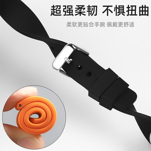 VCK适配迪士尼14136 31005 14152 11685 14134 11492防水柔软硅胶粉色橡胶表链配件儿童学生手表带女 (C24)粉色-（K2）银色环球针扣 12mm