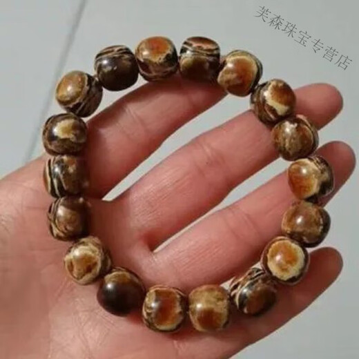 SNQP Burmese root amber bracelet, amber beeswax, enchanting cave honey boutique bracelet, round beads for men and women, amber ornaments, 11*12 old type barrel beads, certificate can be issued, fidelity root amber has rosin, fluorescent floating salt water